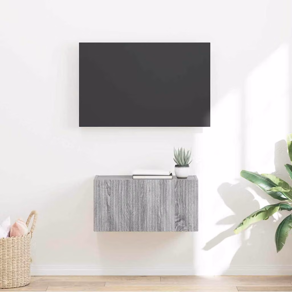 Mobile TV da parete vidaXL moderno Grigio Sonoma L 60 cm, P 31 cm, H 29,5 cm