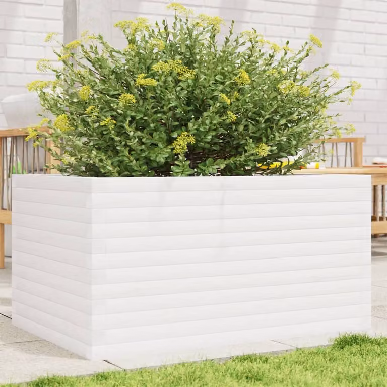 Fioriera da giardino vidaXL in legno di pino bianco L: 90 cm, P: 60 cm, H: 46 cm