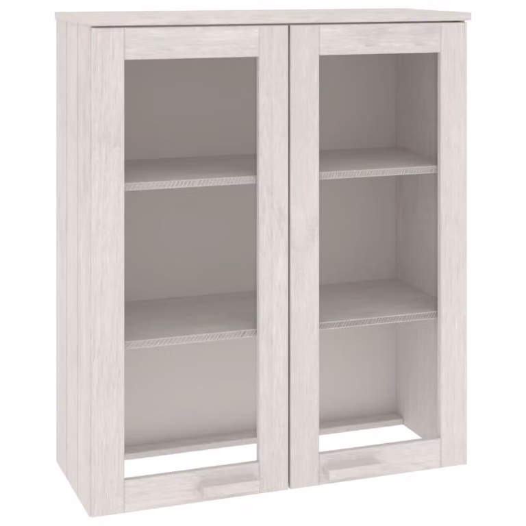 Piano Credenza HAMAR Bianco 85x35x100 cm Legno Massello di Pino