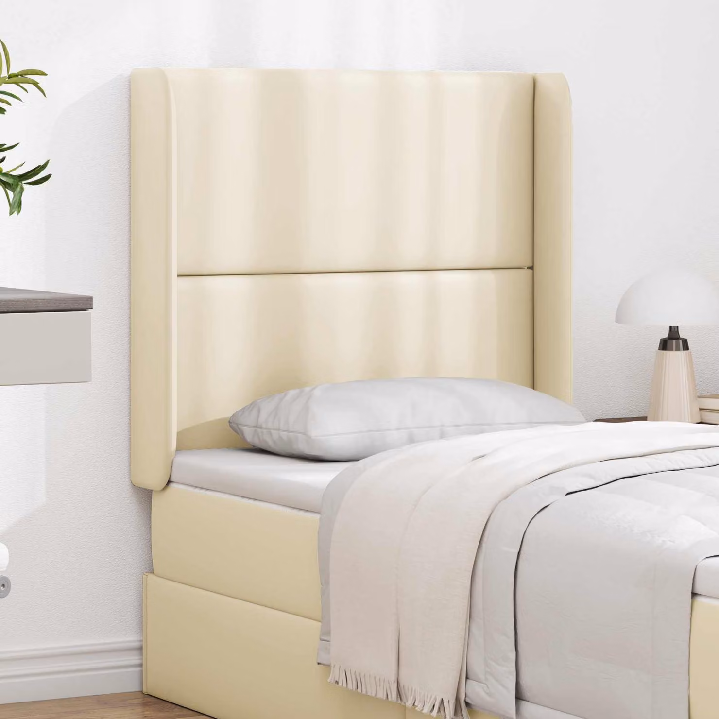 vidaXL Testata del Letto Imbottita in Ecopelle Beige L: 80 cm, P: 16 cm, H: 4 cm