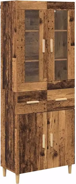 Credenza | Madia | Buffet da pranzo | Armadio da pranzo Legno vecchio 69,5 x 34 x 180 cm Legno multistrato