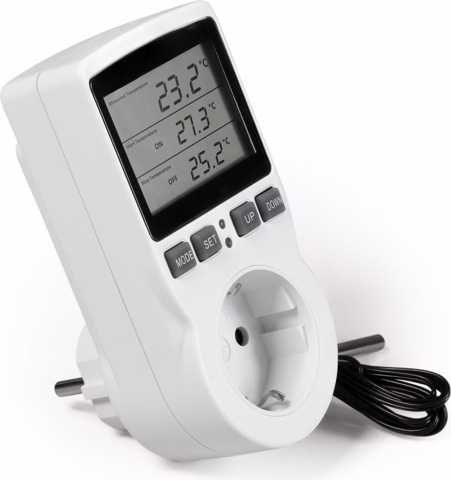 Termostato digitale a presa McPower "TCU-441" -40-120°C, cavo + sensore esterno