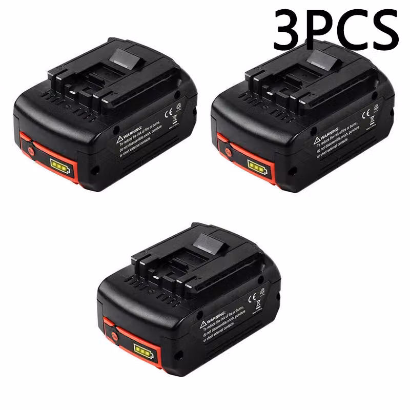 Batteria agli ioni di litio per Bosch 18V, capacità 6000mAh, certificata CE, 3 pezzi da 6,0 Ah