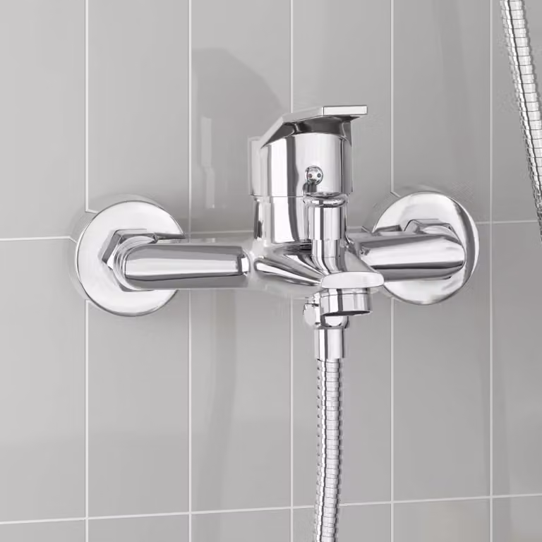 Miscelatore per doccia vidaXL in ottone cromato argento