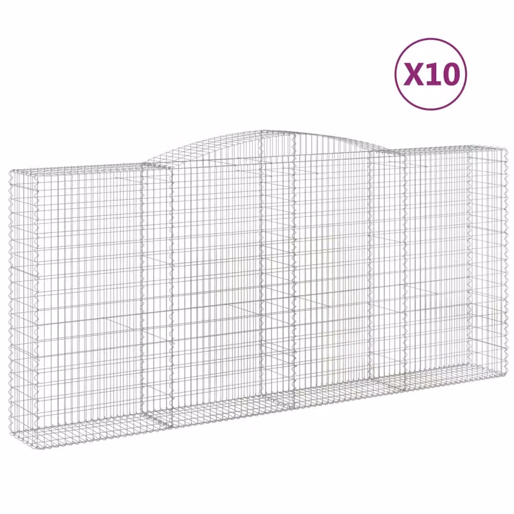 Cesti Gabbioni ad Arco 10 pz 400x50x180/200 cm Ferro Zincato