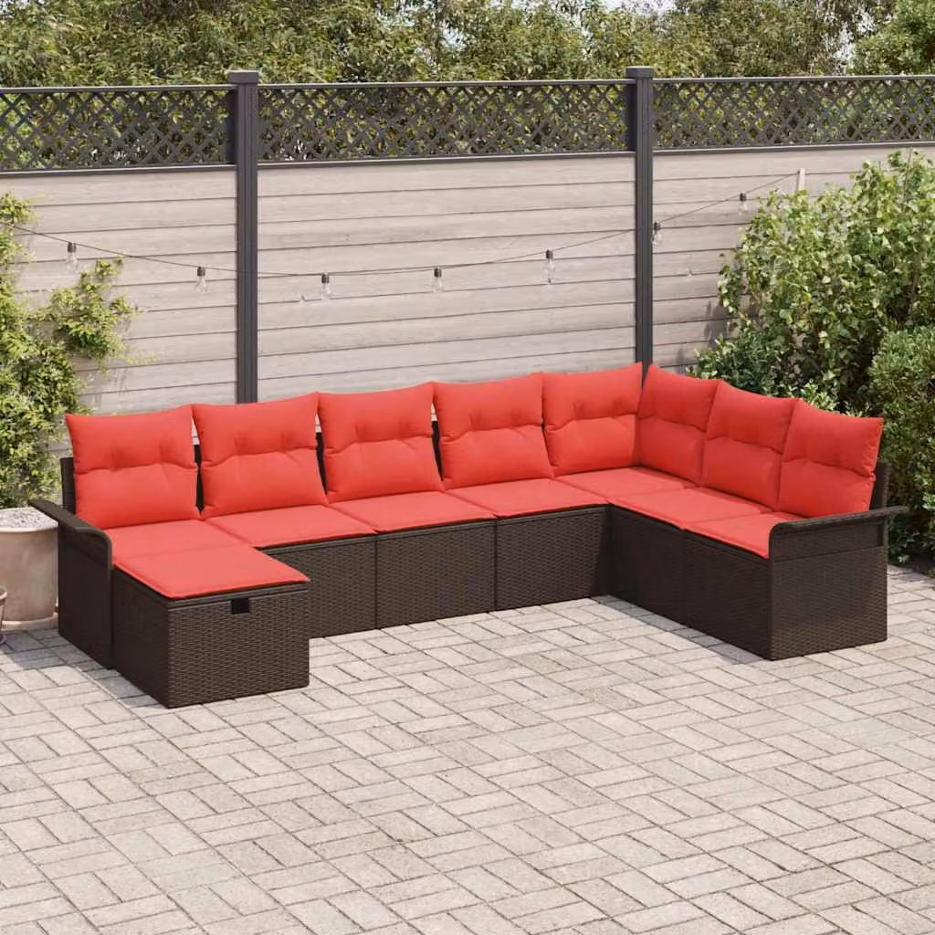 Maison Exclusive - Set da giardino composto da 8 pezzi, divano in rattan sintetico