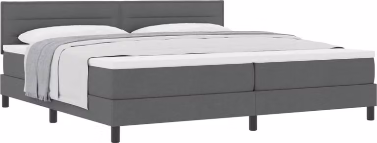 Letto a molle con testiera Grigio scuro 200 x 200 cm Tessuto