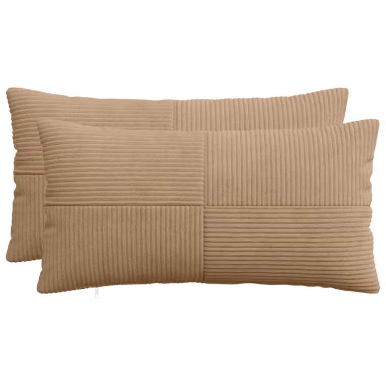 Set di 2 federe vidaXL ALMELO in velluto a coste marrone, L 80 cm x P 40 cm