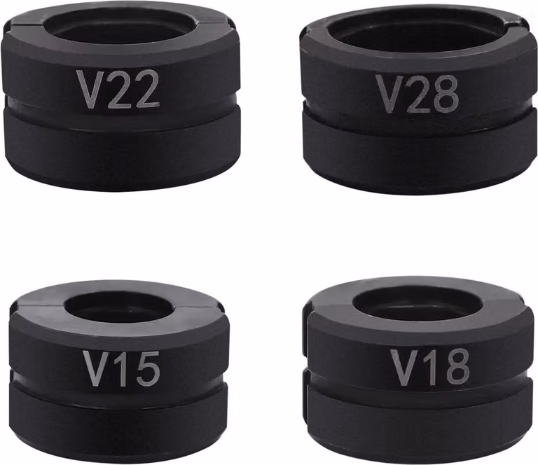 Inserto per ganasce a V - Componente per utensili manuali - Per tubi in rame da 15/18/22/28 mm - Compatibile con V15–V28 - Plastica - Nero