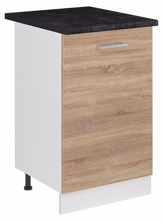 Mobiletto base cucina Vicco R-Line Sonoma/Bianco 50 cm piano di lavoro Antracite, Model 70164