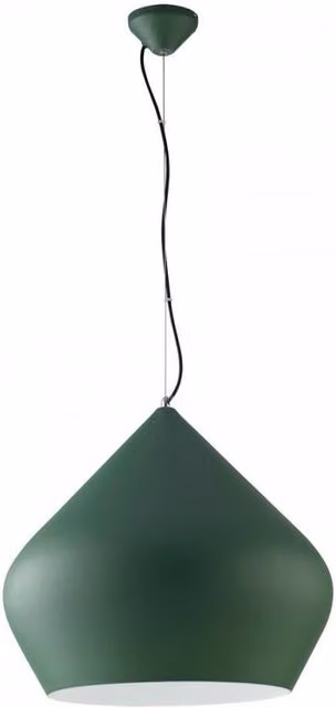 Lampadario Moderno Tholos Sospeso con Paralume in Vetro Trasparente Verde e Struttura in Metallo, Attacco E27