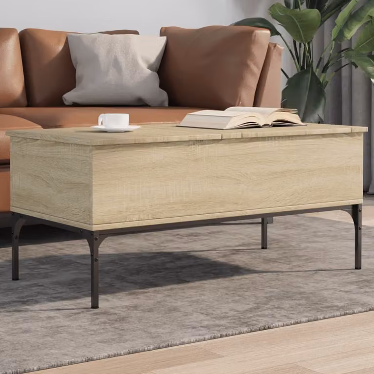 Maison Exclusive - Tavolino Sonoma in rovere 100x50x45 cm Materiale ligneo e metallo