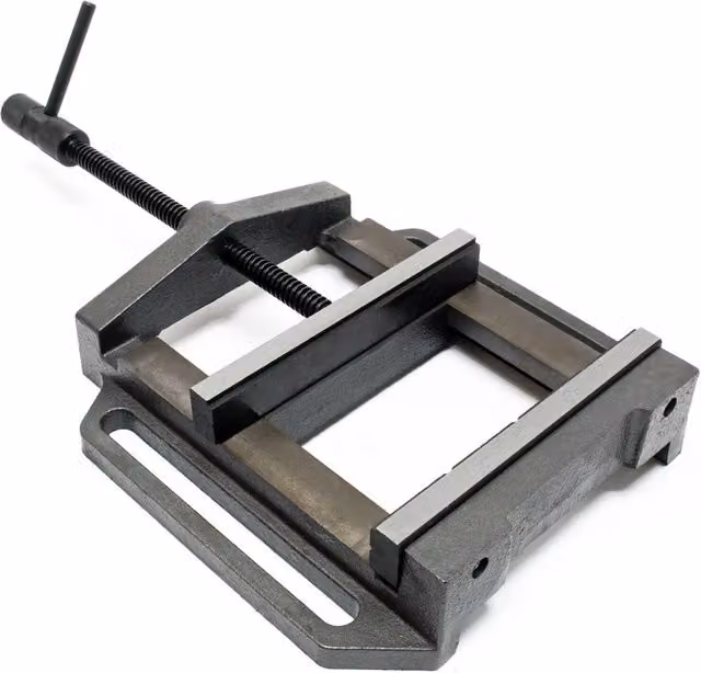 Morsa professionale in ghisa per macchine utensili da officina, ideale per foratura, rettifica e fresatura, colore nero e grigio, apertura 200 mm – 1
