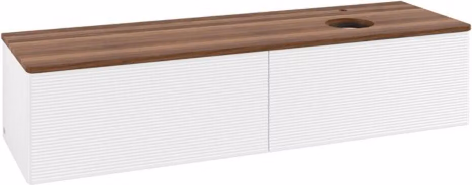 V&B Mobiletto con struttura frontale - illuminazione Antao 160x50cm, HL, WBP w. wal, wh. m Lac