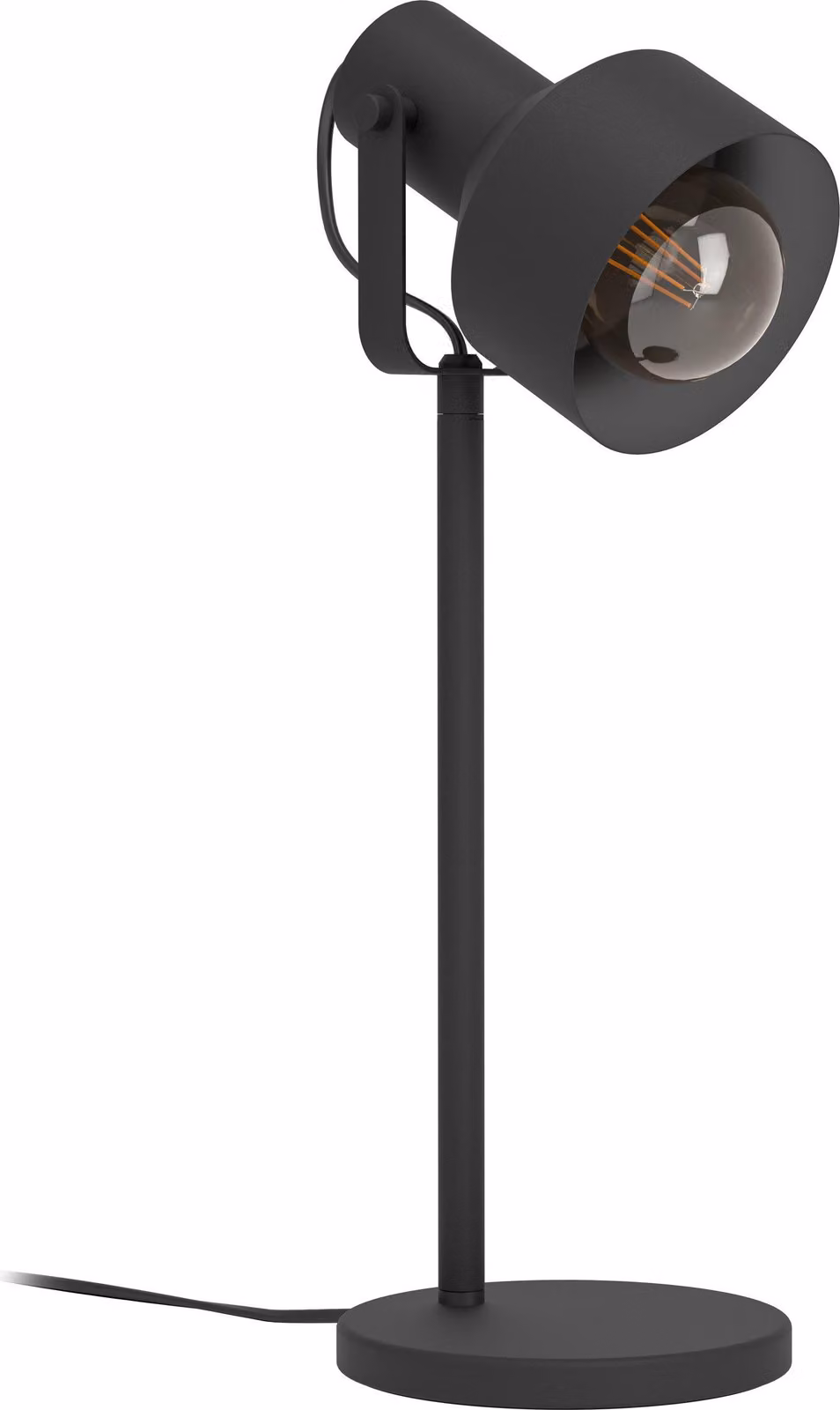 EGLO Casibare, lampada da tavolo industriale, monocromatica, lampada da comodino in metallo nero, lampada da soggiorno, lampada con interruttore, attacco E27