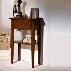 Mobiletto mod spillo in legno massiccio arte povera colore noce scuro