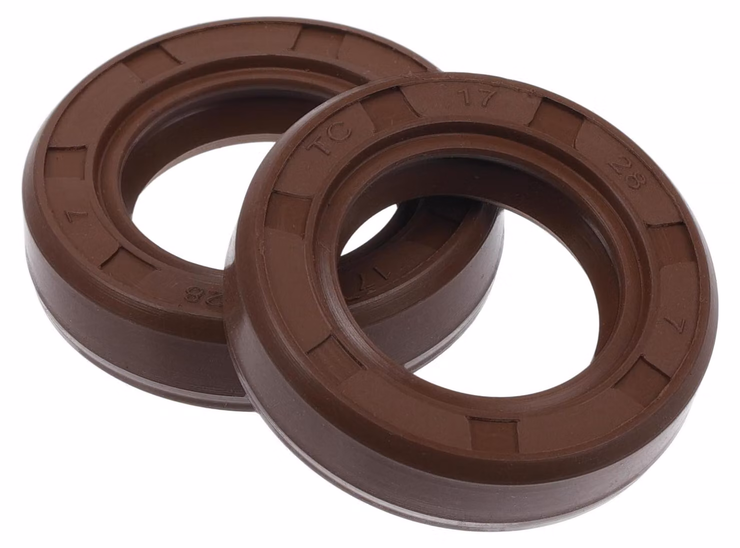 Guarnizione a labbro doppio in gomma FKM, dimensioni 17x28x7 mm, confezione da 2 pezzi