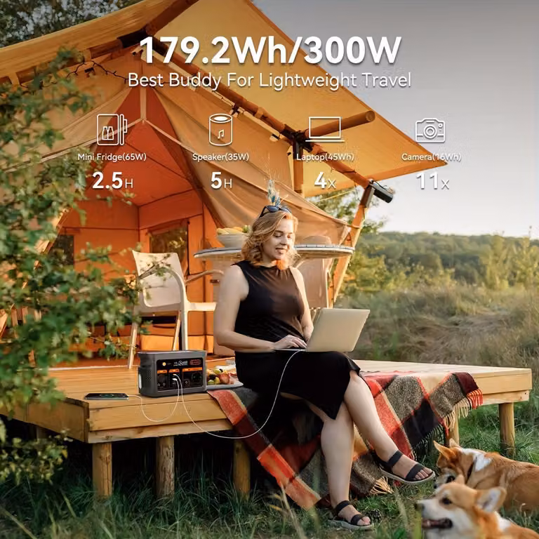 Centralina di alimentazione portatile - Generatore portatile - Alimentazione di emergenza - Batteria per campeggio - Generatore solare - Uscita sinusoidale da 300W