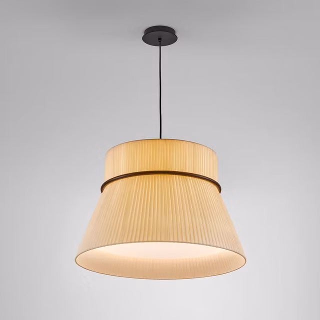Lampada a sospensione Bover Folie beige con design moderno a cono