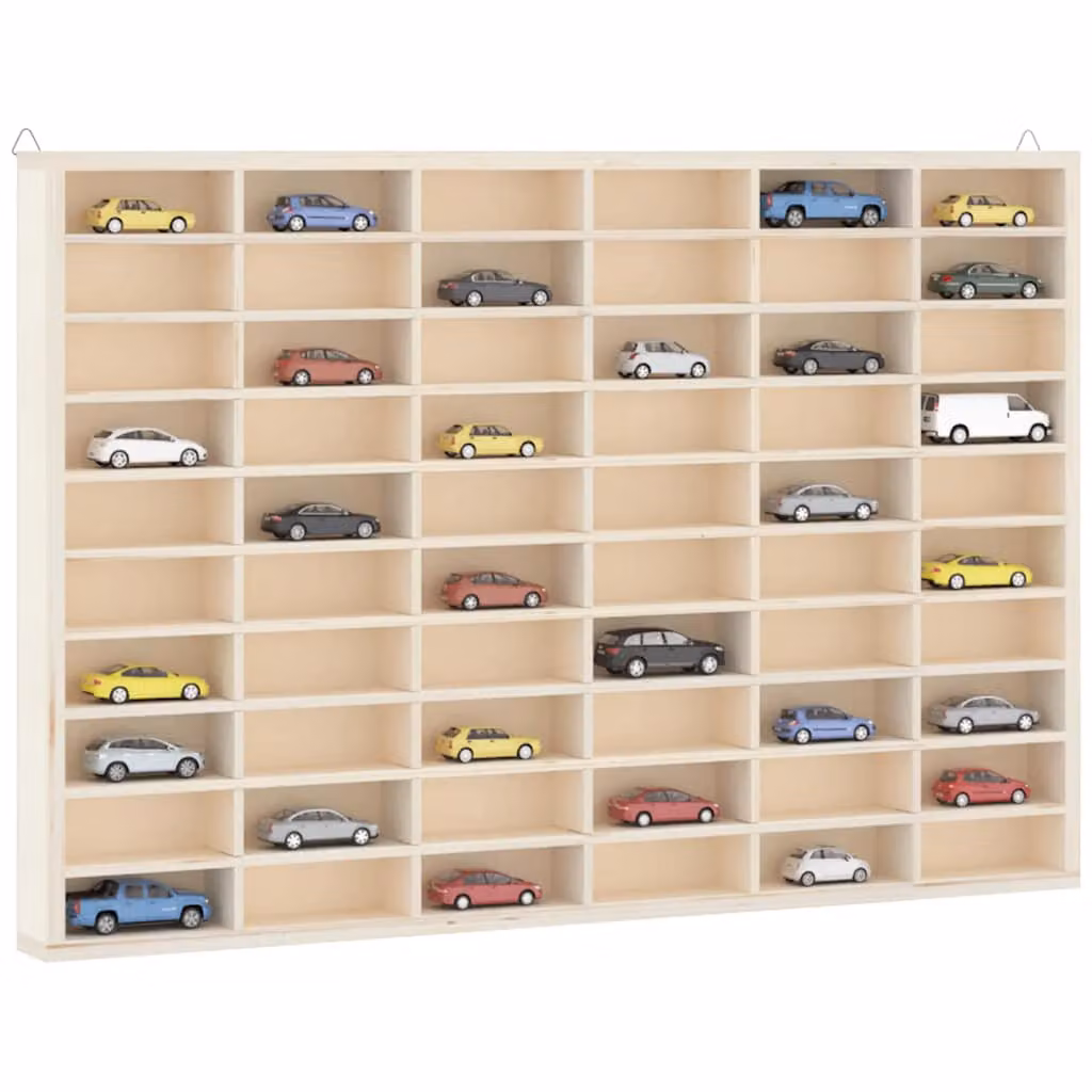 Vetrina da collezione vidaXL in legno con 60 scomparti, moderna, marrone/beige, L: 60 cm, P: 4,5 cm, H: 40,5 cm