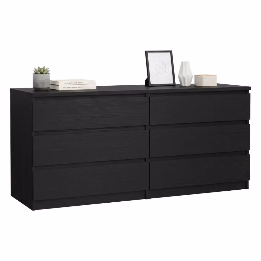 Credenza Joyce DMORA, Buffet e Madia per Soggiorno o Cucina, Nero Opaco, L 154 x P 50 x H 68 cm – 2