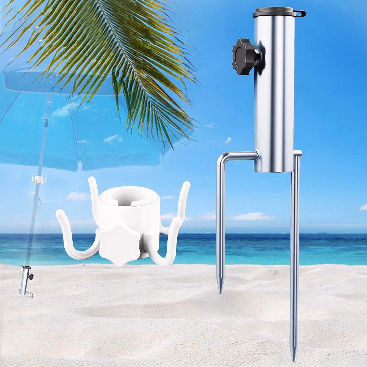 Omgoods - Base per ombrellone da esterno, struttura in metallo