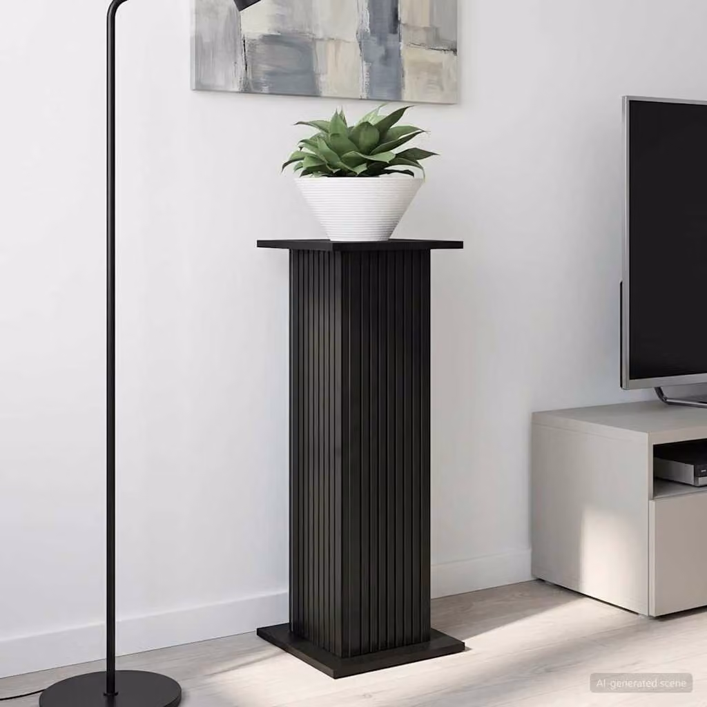 vidaXL Supporto per piante moderno in legno MDF nero L/P/H: 30,5 x 30,0 x 80,5 cm
