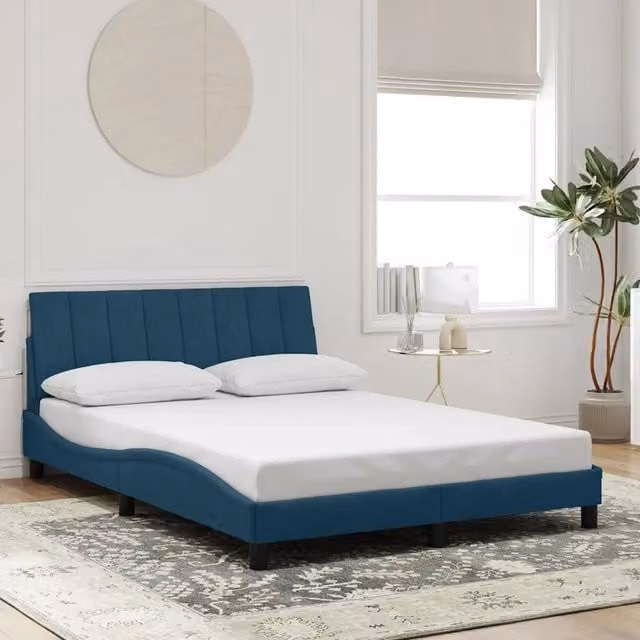 Giroletto senza Materasso-Struttura Letto Hanko Blu 120x200 cm in Velluto