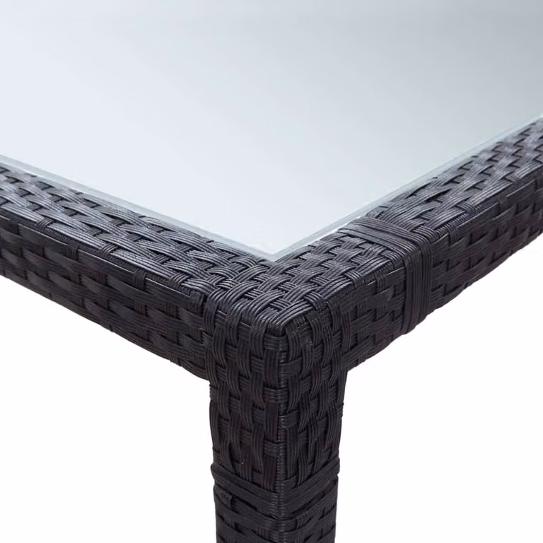 Tavolo da giardino – Resistente agli agenti atmosferici – 200 x 150 cm – Materiale effetto rattan – Colore nero – Facile da pulire