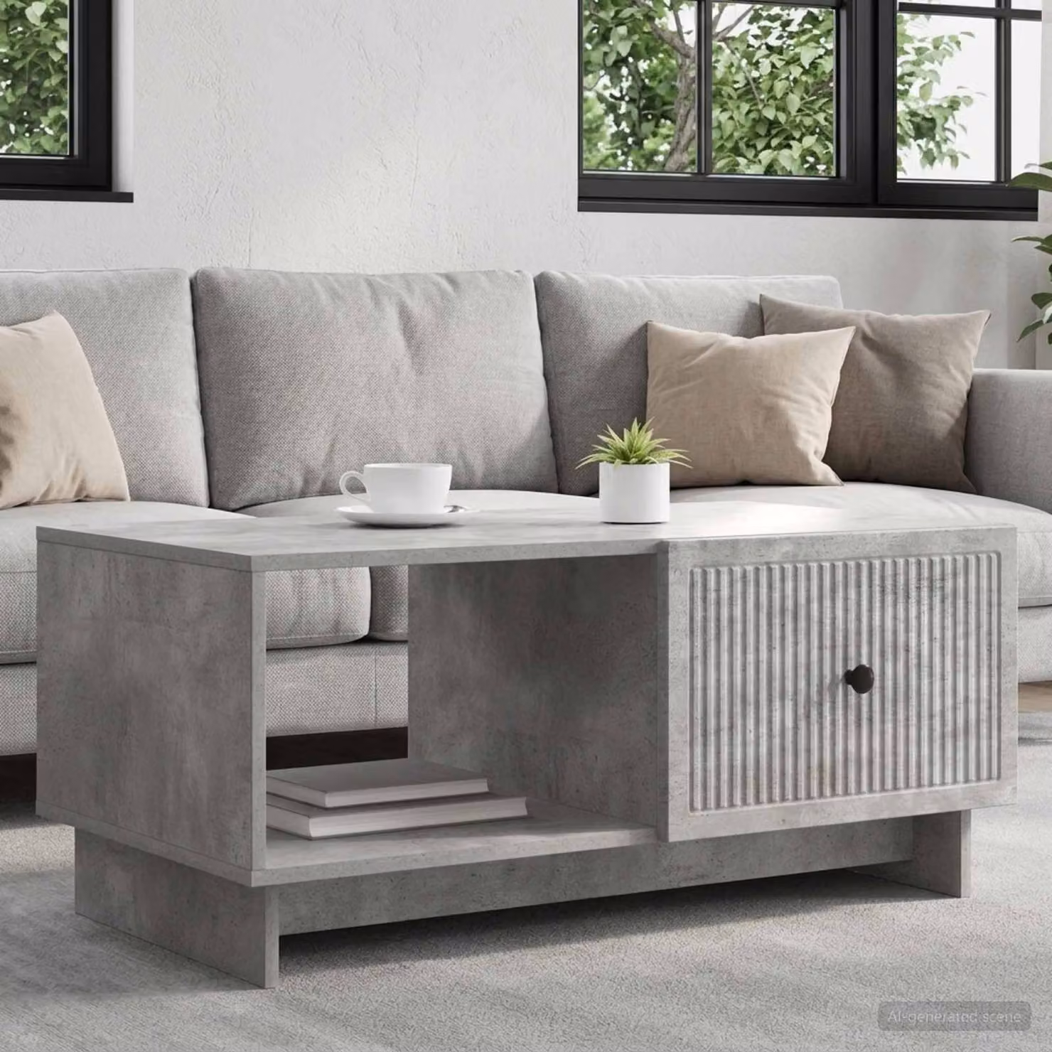 vidaXL Tavolino da salotto rettangolare in stile retro, Grigio, L: 90 cm, P: 50 cm, H: 40 cm