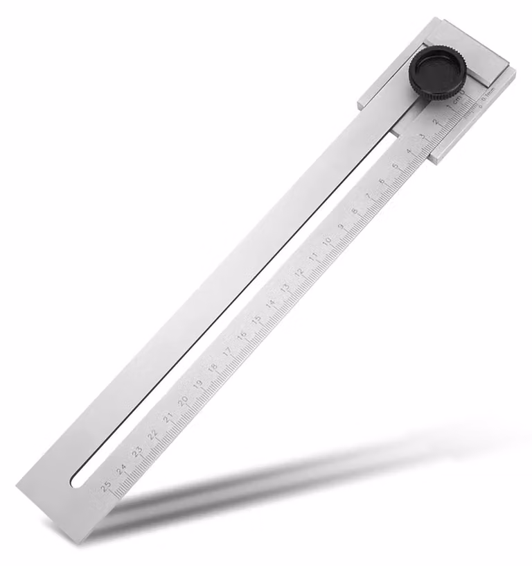 Strumento di misurazione per la lavorazione del legno, intervallo 0-250 mm - Acciaio al carbonio - Pulsante regolabile - Elevata precisione di 0,1 mm - Resistente all'usura - Scala di pesatura chiara - Righello di marcatura