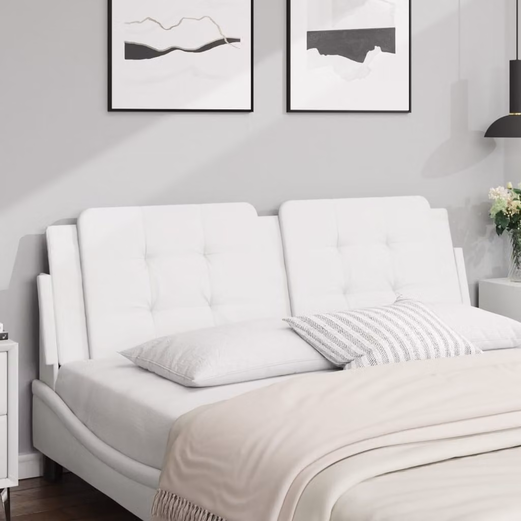 Cuscino Testiera vidaXL Zadar Bianco in Similpelle, Larghezza: 152 cm