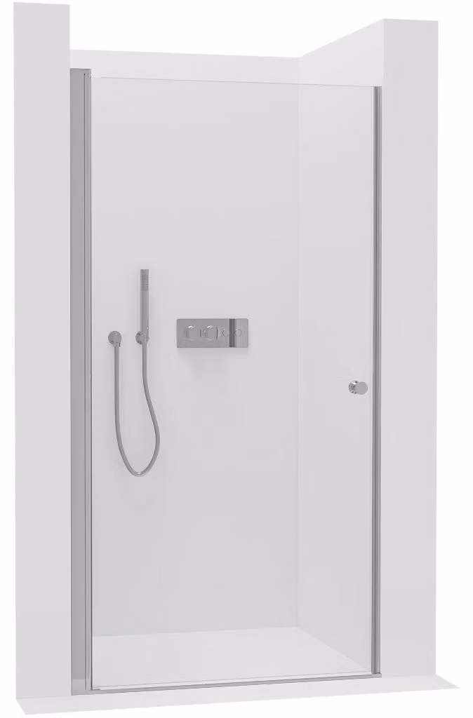Porta doccia a battente Antelo, sinistra/destra - 6 mm - cromata, vetro trasparente - 80x190 cm