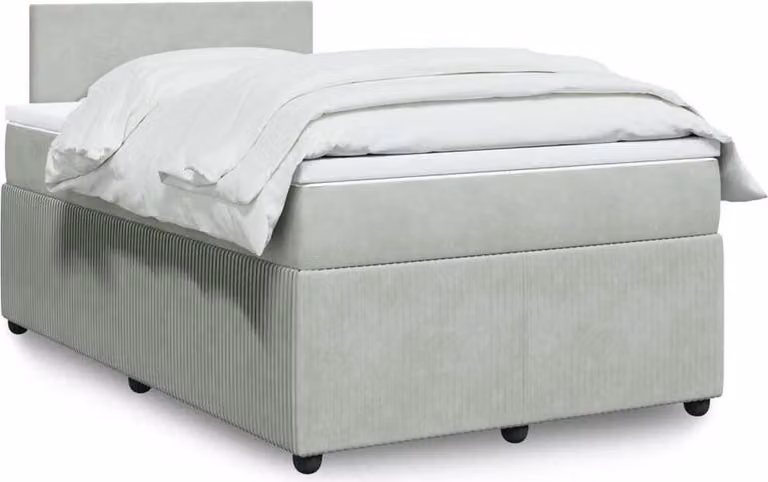 Maison Exclusive - Giroletto a Molle con Materasso Grigio Chiaro 120x190cm Velluto