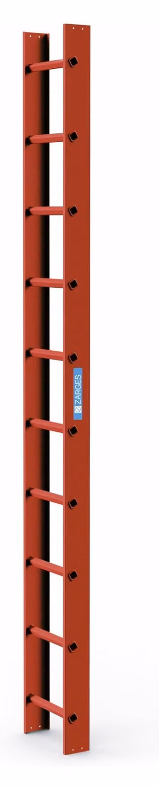 Scala da tetto Zarges a 10 pioli, rosso mattone