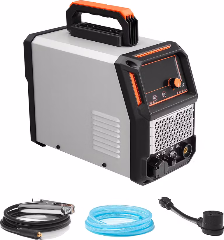 SucceBuy taglierina al plasma, taglierina al plasma ad arco pilota senza contatto da 50 A, inverter IGBT a display digitale con funzione 2T/4T e tempo PA/PT regolabile per lavoro a casa e officine