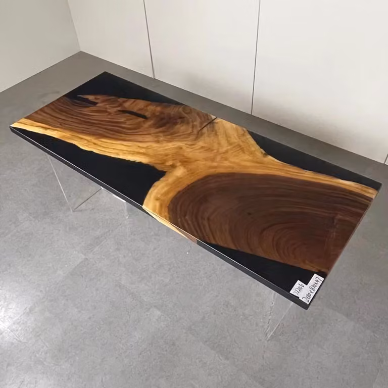 Esstisch Table Epoxidharz Massiv Tische 201x81 cm Flusstisch Echtes Holz Möbel