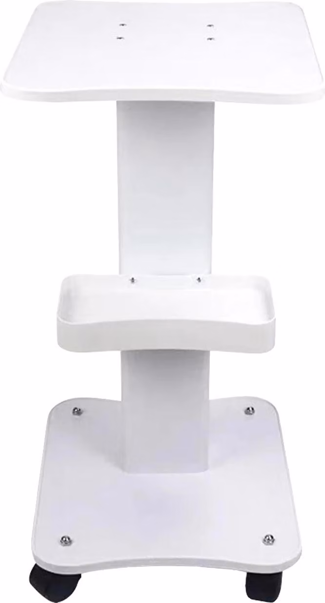 Carrello da salone, mobile con ampio vassoio portaoggetti, facile da montare, BIANCO