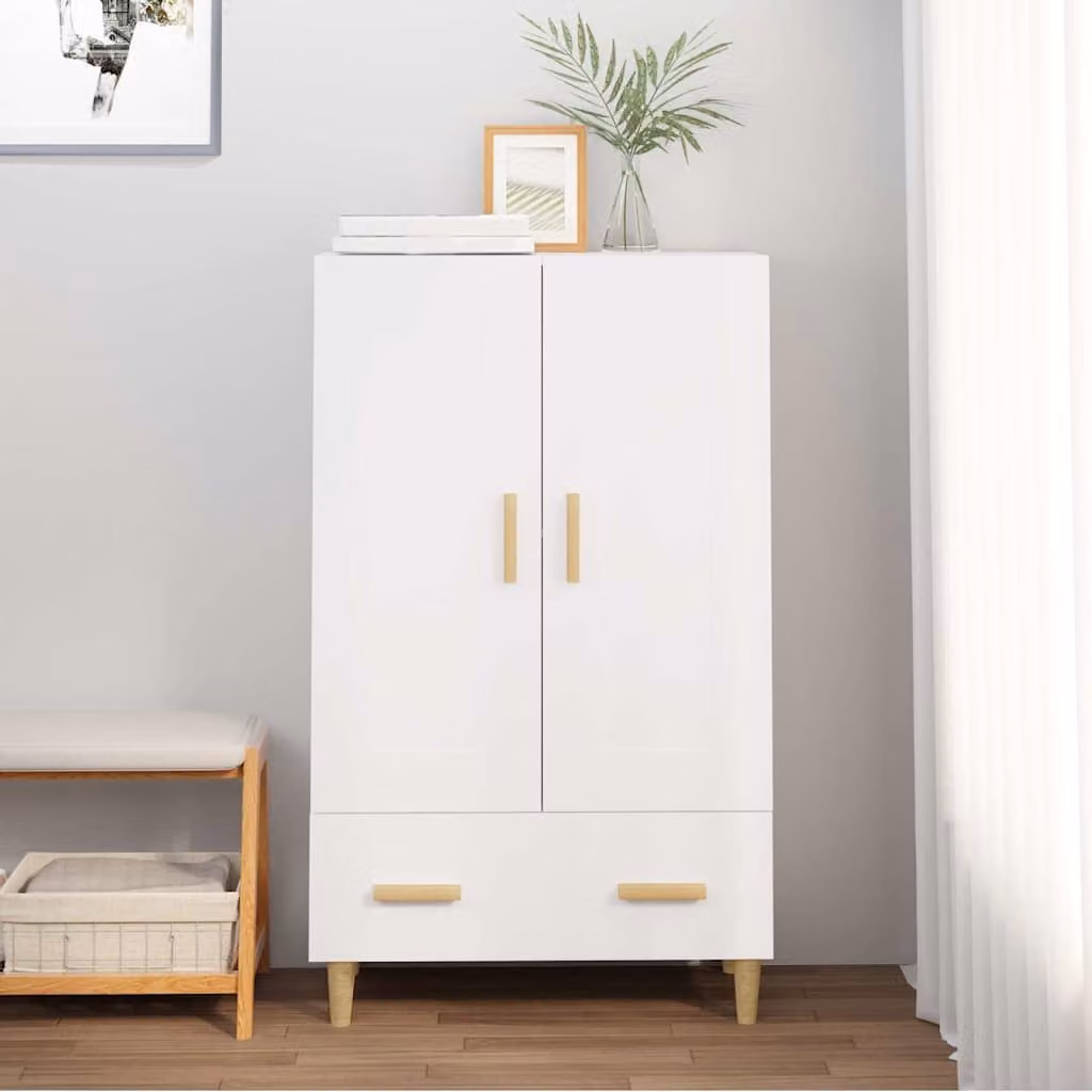 Credenza bianca vidaXL in legno in stile scandinavo L/P/H: 70 x 31 x 115 cm