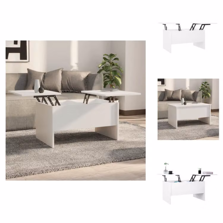 vidaXL Tavolino bianco 80x50x42,5 cm in legno - Tavolini da caffè