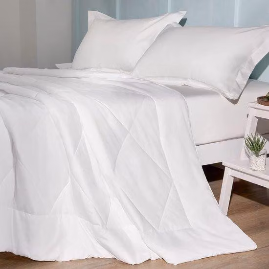 Ibenzoa® Coperta estiva leggera in microfibra, 155 x 220 cm – Bianca, 150 g/m², traspirante e ad asciugatura rapida