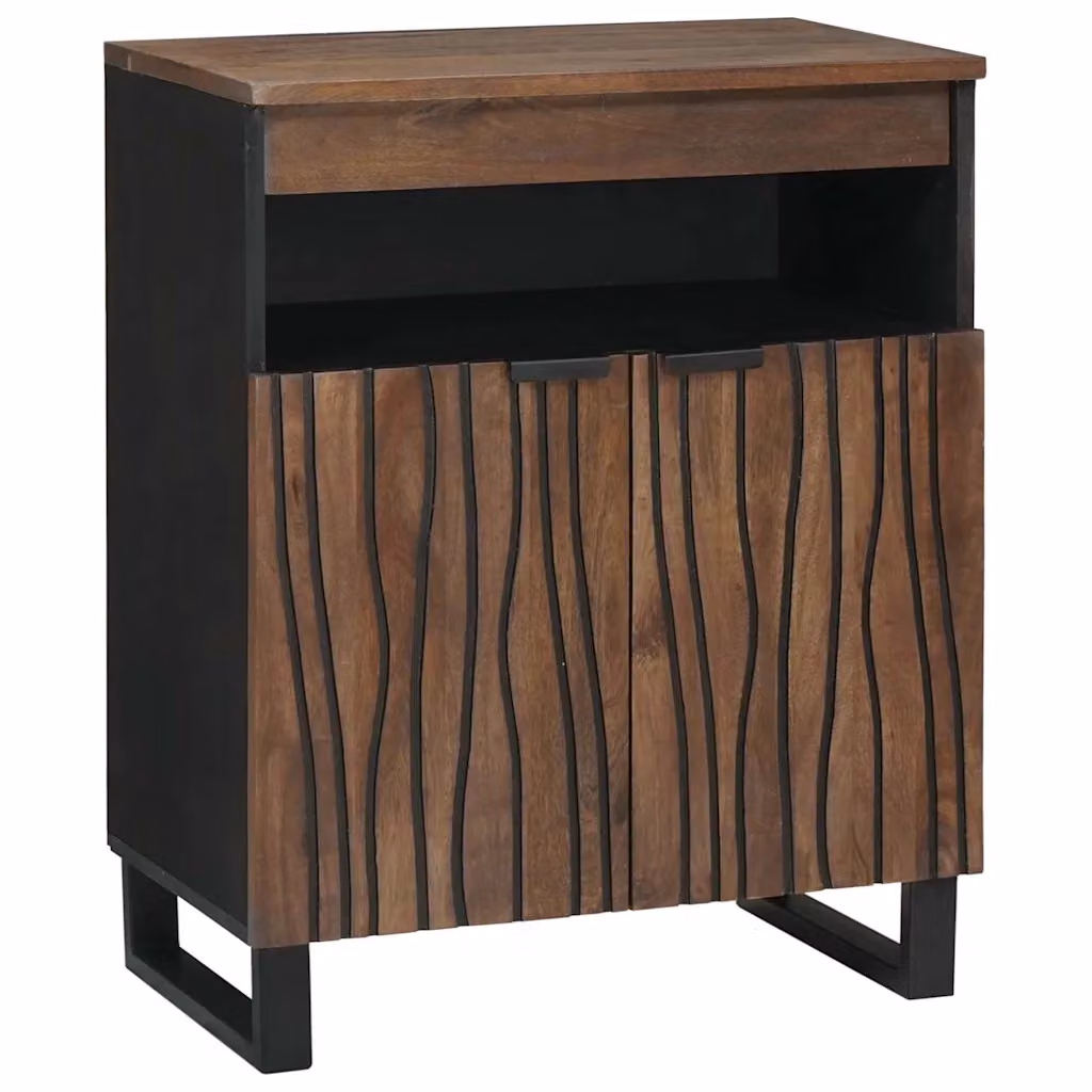 Credenza vidaXL in legno massello di mango marrone L: 60 cm, P: 33 cm, H: 75 cm