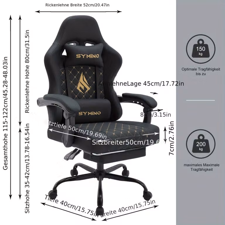 Sedia da gaming - Sedia da ufficio - Sedia per computer - Sedia da gioco - Sedia da ufficio - Design ergonomico