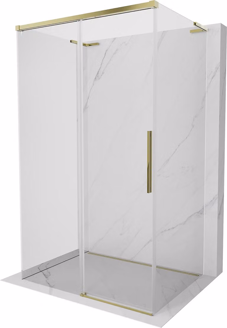 Mexen Rox-3S L cabina doccia 3 pareti scorrevole 100 x 110 cm, trasparente, oro - 8C2L-095-110-50-00-3S - 8C2L-100-110-50-00-3S