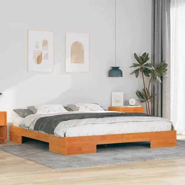 Struttura del letto Marrone 200 x 200 cm 873018