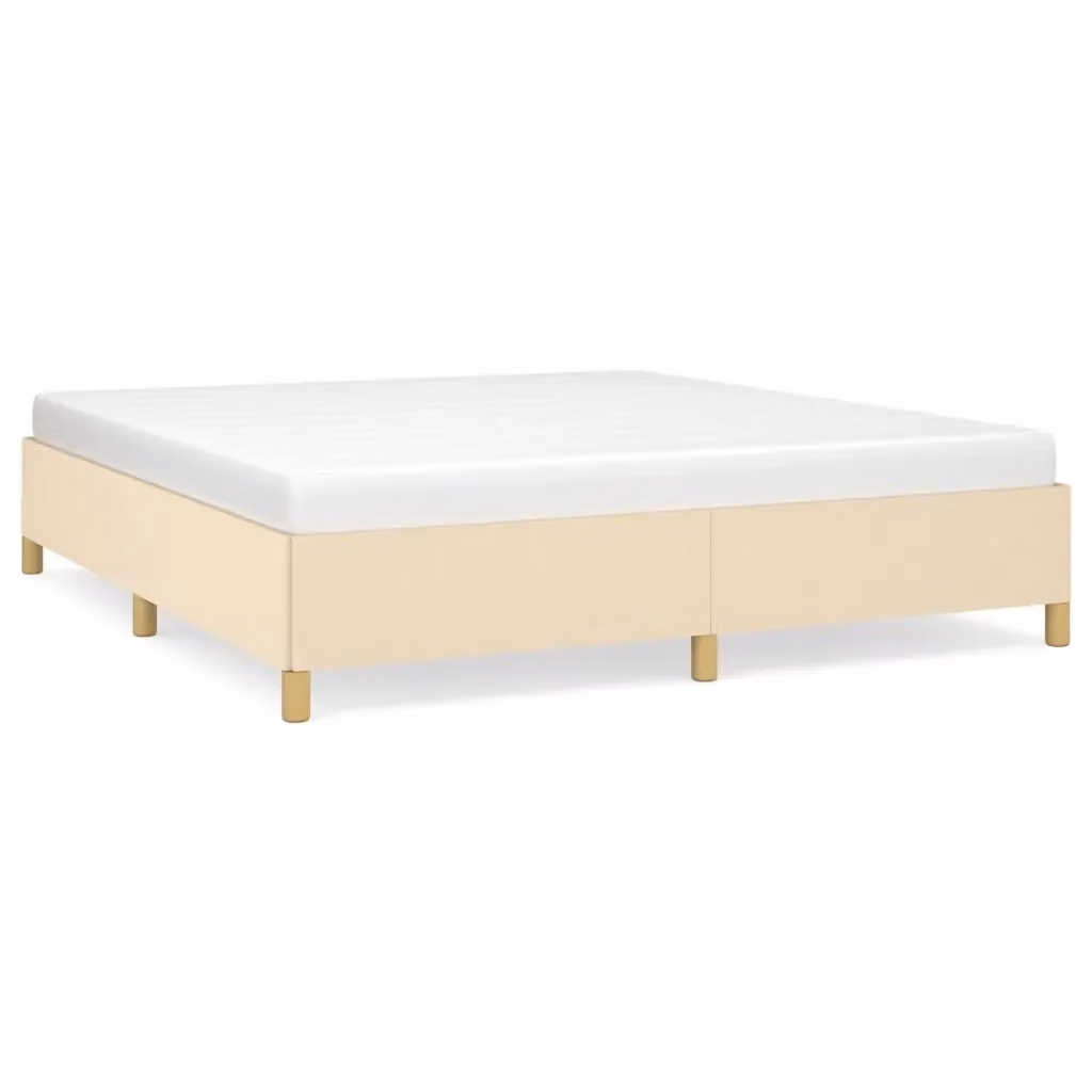Struttura Letto a Rete a Molle Giroletto in Tessuto Beige L: 160 cm, P: 200 cm – 2