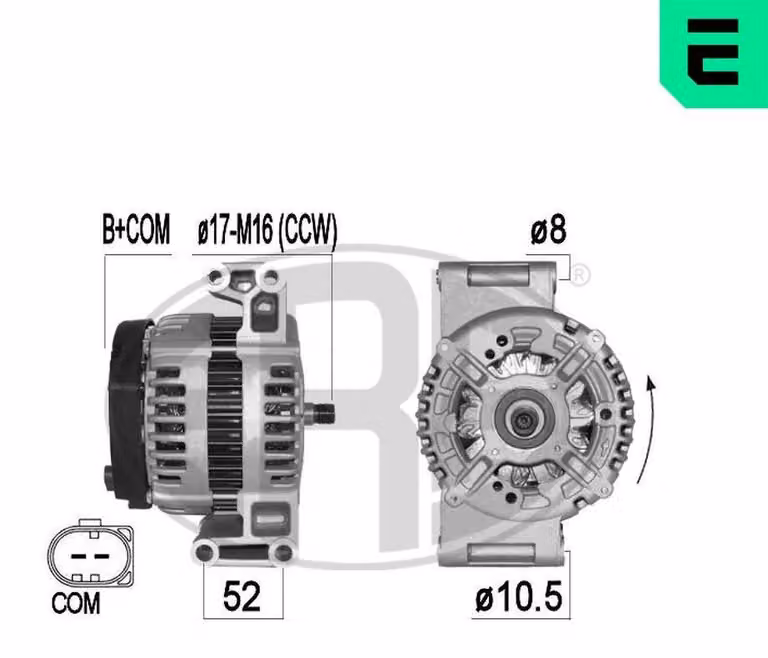ERA 209378A Alternatore LiMa 150 A 14 V per VOLVO XC60 (156) e LAND ROVER Freelander 2 SUV (L359)