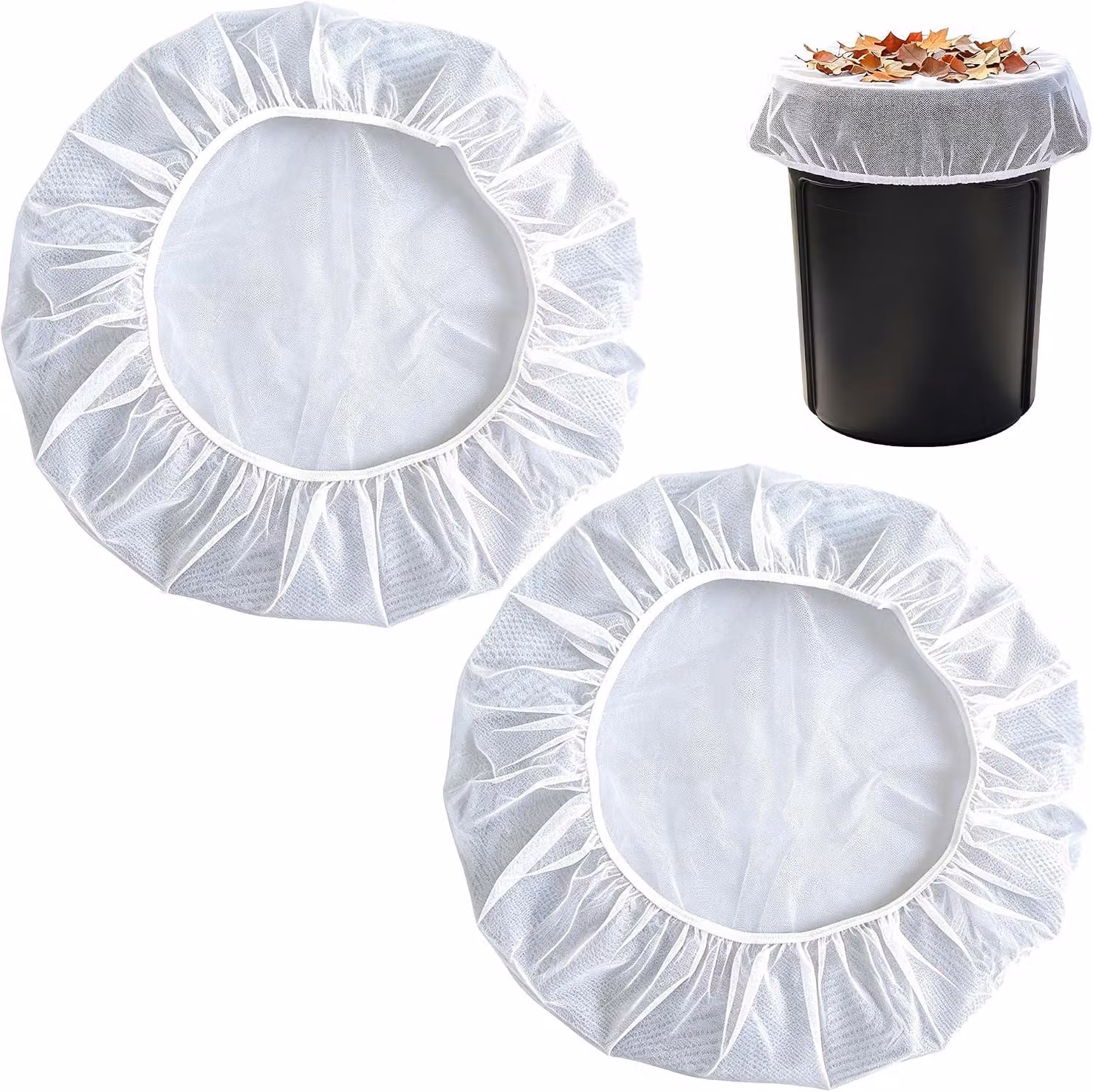 Set di due serbatoi per la raccolta dell'acqua piovana, ciascuno da 200 litri, con copertura a rete, ideali per l'irrigazione del giardino