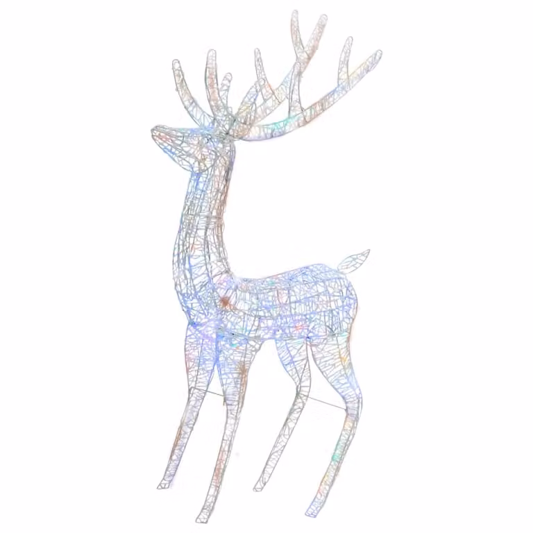 Renne di Natale XXL in Acrilico 250 LED 180 cm Colorata