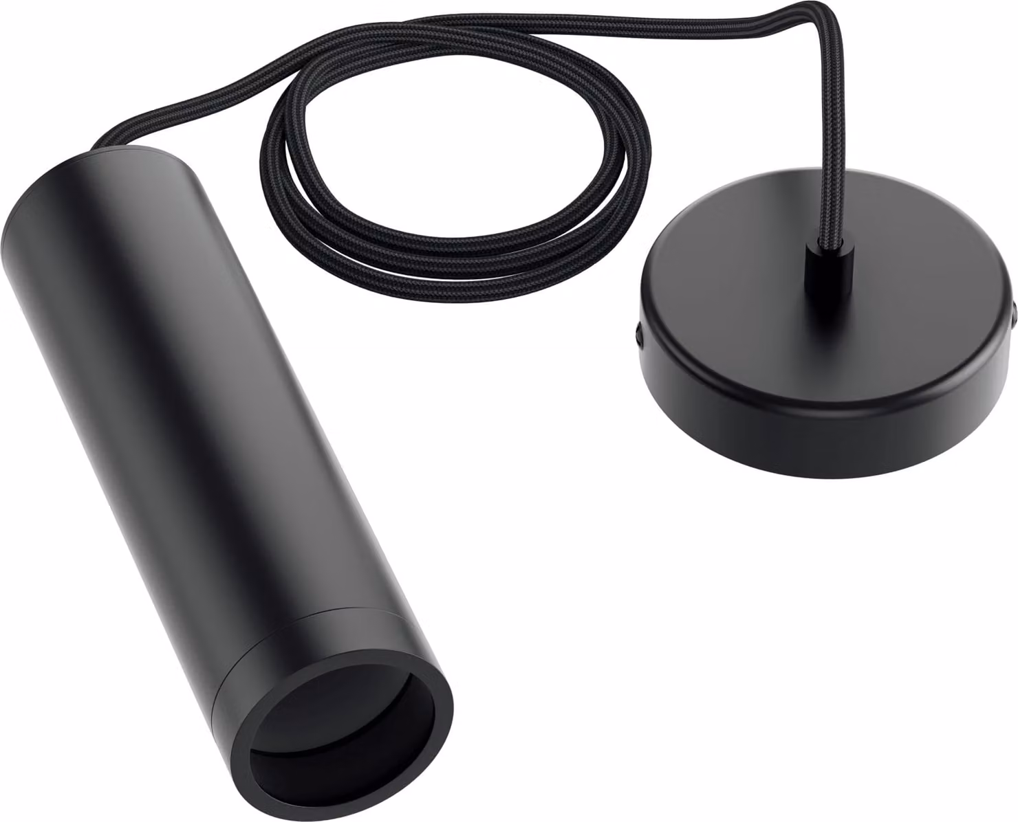 Lampada a sospensione Calex, rotonda, a 1 luce, cilindrica, esclusa lampadina GU10, colore nero